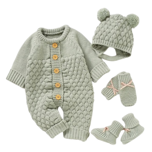 Zestaw Body dla dziecka z czapeczką bucikami i rękawiczkami 3 - 18 M