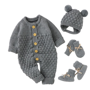 Zestaw Body dla dziecka z czapeczką bucikami i rękawiczkami 3 - 18 M