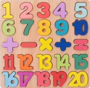 Zabawka Edukacyjna Montessori drewniane puzzle dla dzieci liczby 