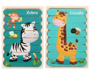 Puzzle Montessori dwustronne zabawka edukacyjna dla dzieci