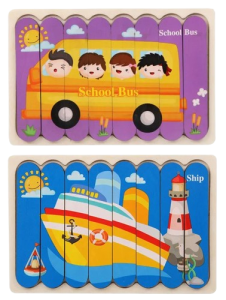 Puzzle Montessori dwustronne zabawka edukacyjna dla dzieci