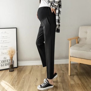 Spodnie damskie ciążowe 3/4 elastyczne dopasowujące na lato