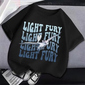 T-shirt dziecięcy bawełniany z nadrukiem jak wytresować smoka 100-160