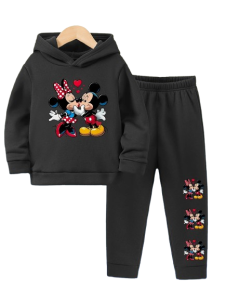 Komplet Dresowy Bluza i Spodnie z Kapturem Myszka Miki Unisex Komplet na Cały Rok 