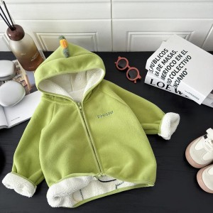 Bluza dziecięca z kapturem Dinozaur – ciepła kurtka polarowa unisex