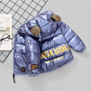 Dziecięca Błyszcząca Kurtka Puchowa Ocieplana Unisex 