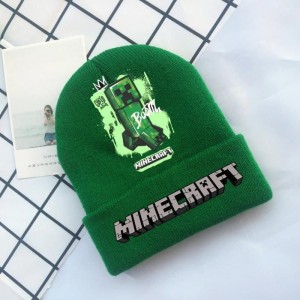 Minecraft Zielona Czapka Zimowa dla Dzieci