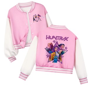 Kurtka dziecięca Huntrix K-Pop Demon Hunter – bluza baseballowa zapinana 110–160