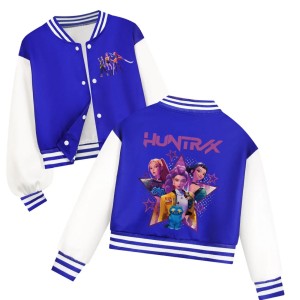 Kurtka dziecięca Huntrix K-Pop Demon Hunter – bluza baseballowa zapinana 110–160