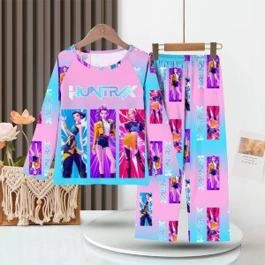 Piżama Dziewczęca K-pop Demon Hunters Huntrix – Komplet Dwuczęściowy