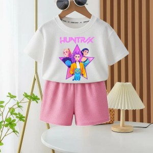 Letni Komplet Dziewczęcy HUNTRX – T-shirt i Szorty 100-150